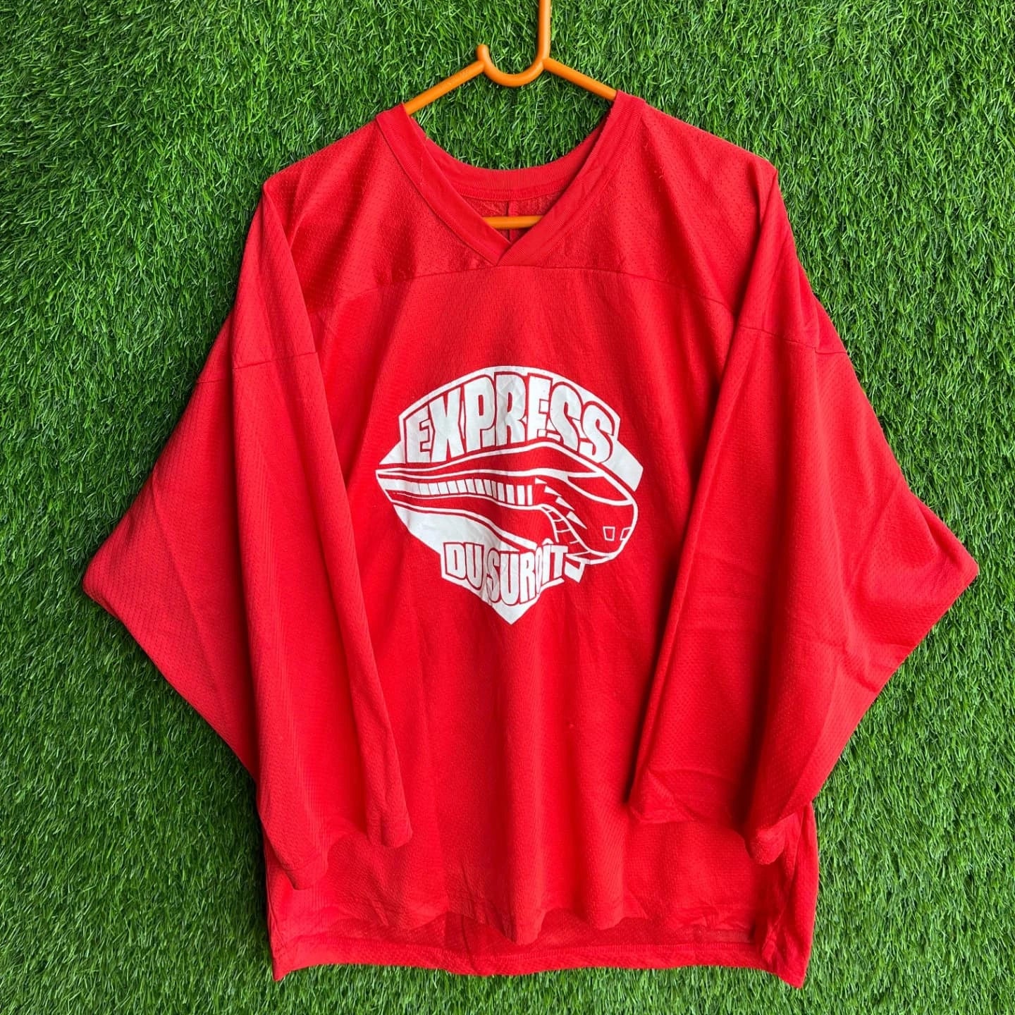 Ice hockey Jersey Express Du suroit (Oversized Full Sleeve Ice hockey T Shirt or jersey unisex) - Thrift Wallet