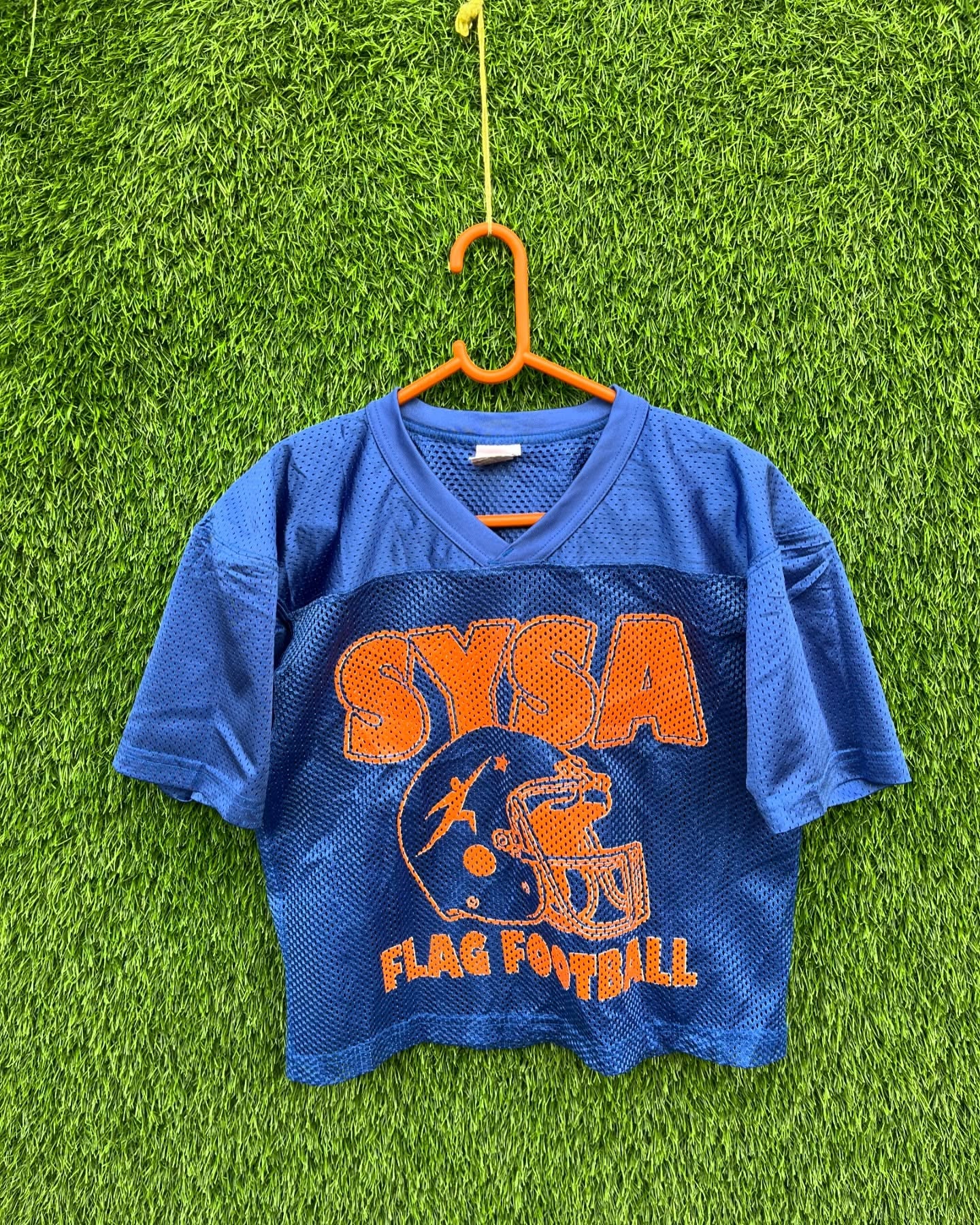 Cropped Mesh Jersey Sysa Flag Football (Oversized Half sleeve T Shirt or jersey unisex) - Thrift Wallet