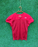 Cropped Mesh Jersey RAWLING PLAIN RED (Oversized Half sleeve T Shirt or jersey unisex) - Thrift Wallet