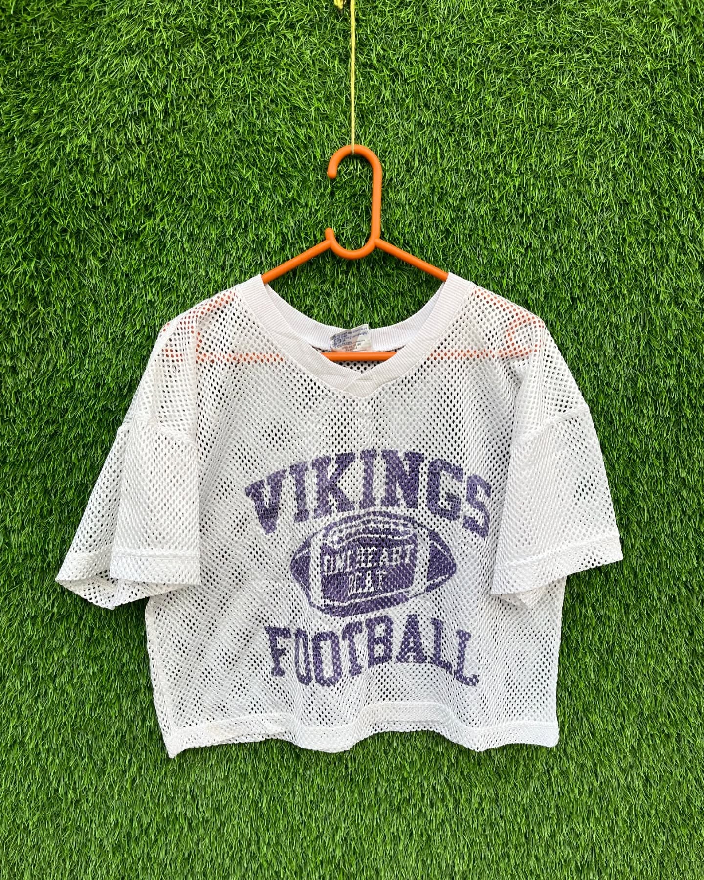 Cropped Mesh Jersey Vikings Football (Oversized Half sleeve T Shirt or jersey unisex) - Thrift Wallet