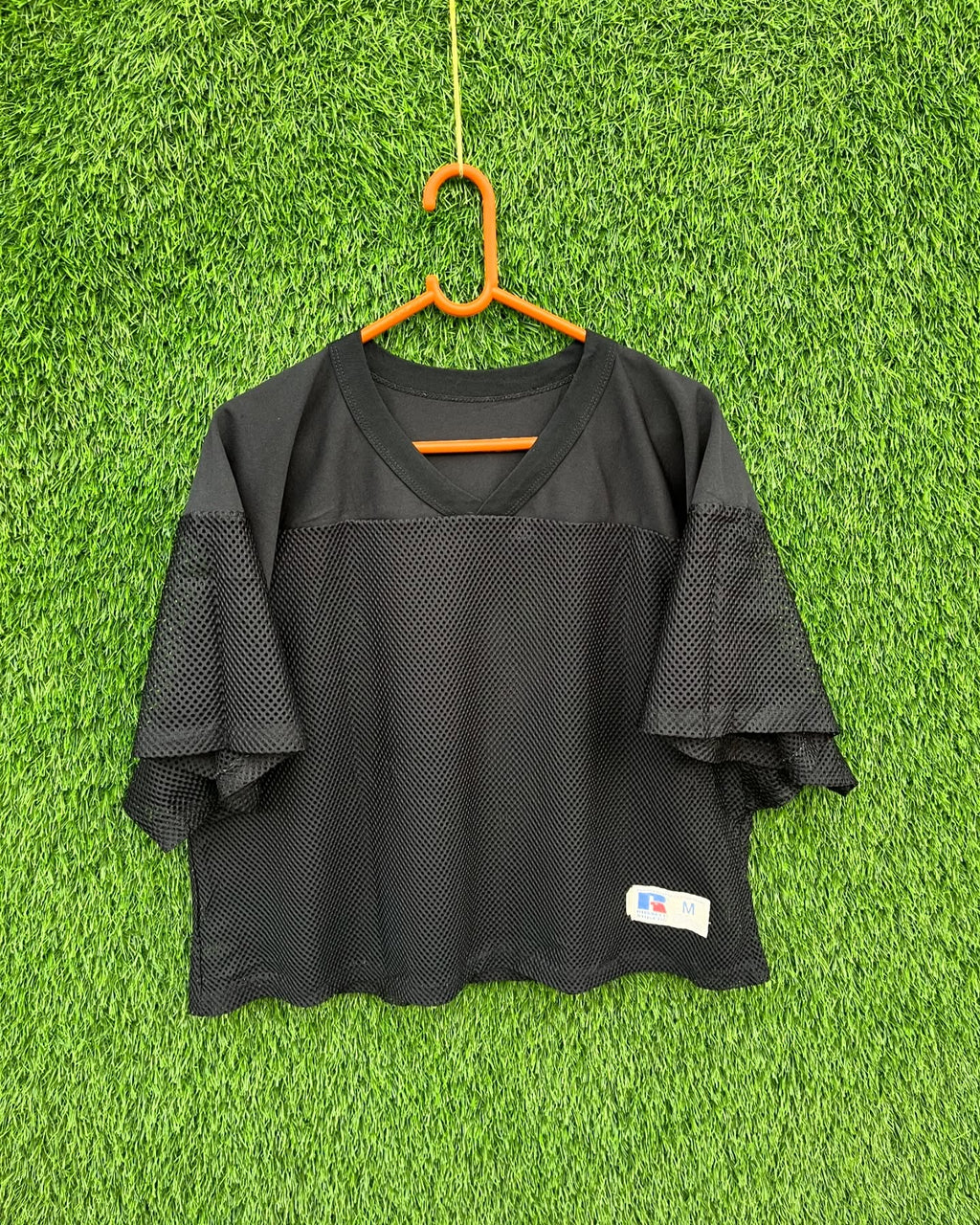 Cropped russel Mesh jerseys (Oversized Half sleeve T Shirt or jersey unisex) - Thrift Wallet