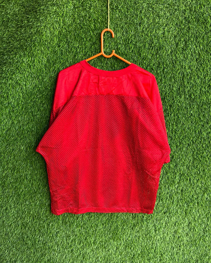 Plain Red Mesh jersey (Oversized Half sleeve T Shirt or jersey unisex)