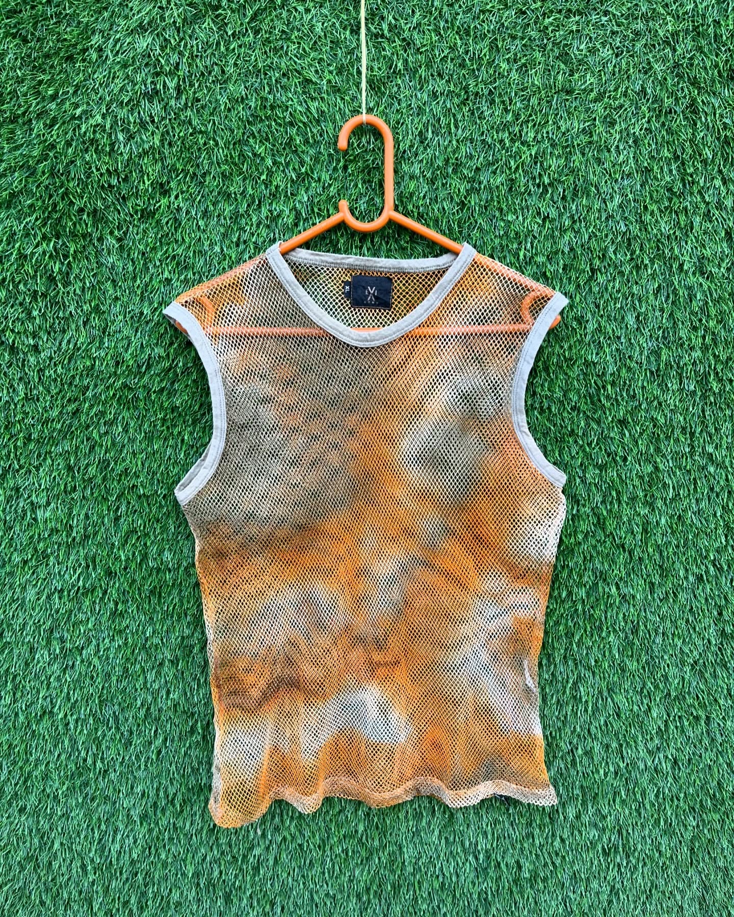 Sleeveless Mesh Jersey EXI Army (Oversized sleeveless T Shirt or jersey unisex)