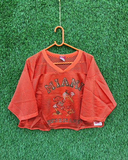 Cropped Mesh Jersey Miami Hurricane (Oversized Half sleeve T Shirt or jersey unisex)