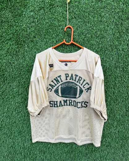 Saint Patrick Cropped Mesh Jersey (Oversized Half sleeve T Shirt or jersey unisex)