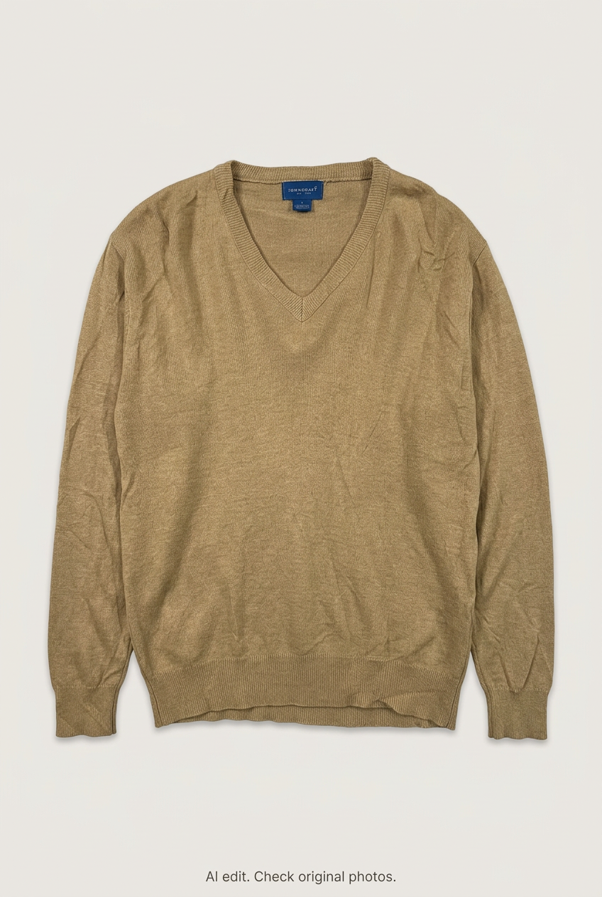 Towncraft camel V-neck front preview
