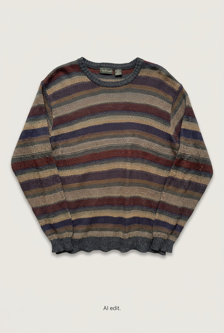 Van Heusen striped sweater front preview
