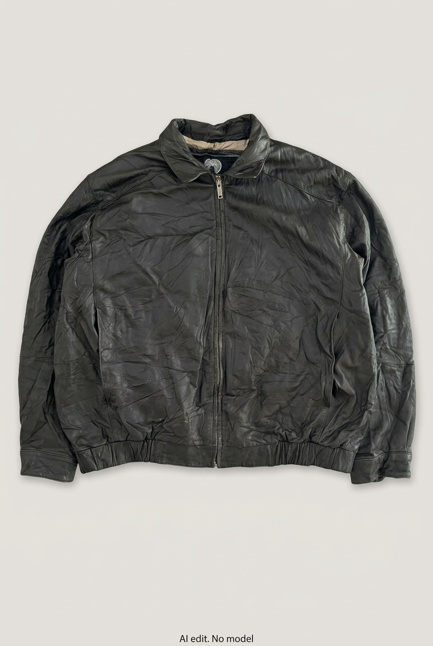 Weatherproof leather jacket front preview